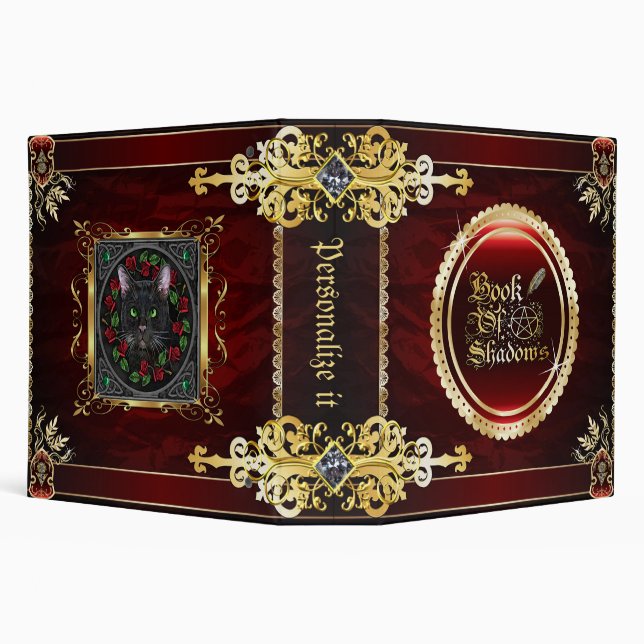 Royal Red Medieval Witchcraft Book Of Shadows 3 Ring Binder (Background)