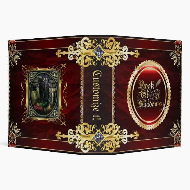 Royal Red Medieval Witchcraft Book Of Shadows Binder (Background)