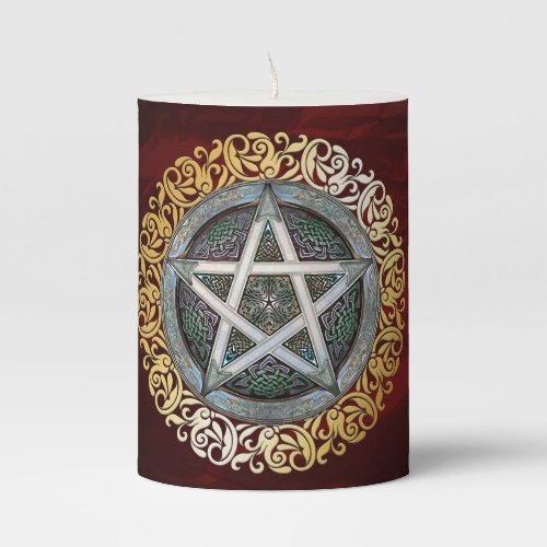 Royal Red Medieval Witchcraft Ritual Occult Alter Pillar Candle