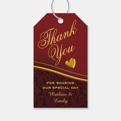 Royal Red Personalized Thank You Wedding Favor Gift Tags
