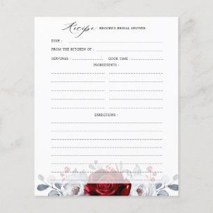 Royal Red White Silver Metallic Bridal Shower