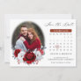 Royal Red White Silver Metallic Photo Calendar  Save The Date