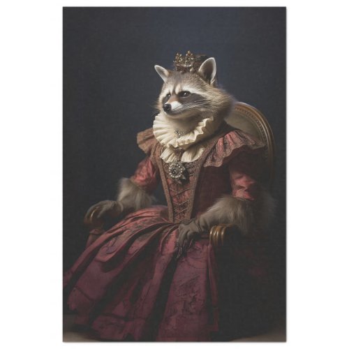 Royal Regal Queen Raccoon Decoupage  Tissue Paper