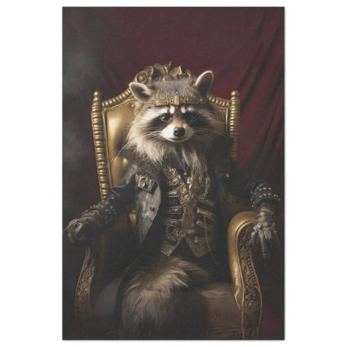 Royal Regal Raccoon King Decoupage Tissue Paper