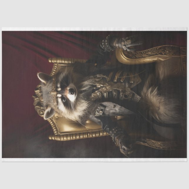 Royal Regal Raccoon King Decoupage Tissue Paper (Front)