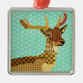 Royal Reindeer Turqoise Ornament by Greyszoo at Zazzle