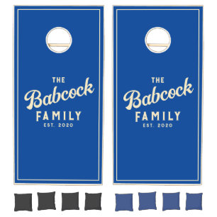 Royal Retro Family Name & Year Cornhole Set