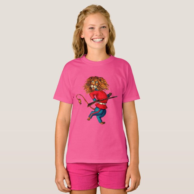 Royal Roar: British Lion Retro Funny T-Shirt (Front Full)