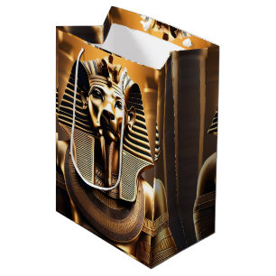 **"Royal Roar: The Golden Pharaoh Lion"** Medium Gift Bag