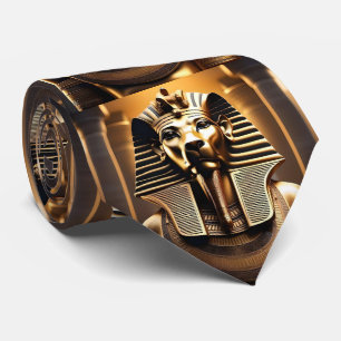 **"Royal Roar: The Golden Pharaoh Lion"** Neck Tie