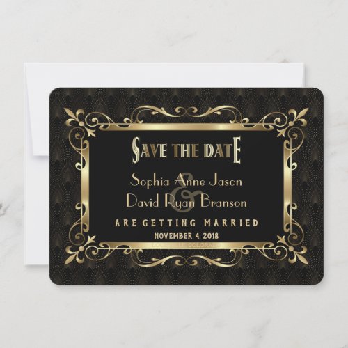 Royal Roaring 20s Gold Art Deco Save The Date