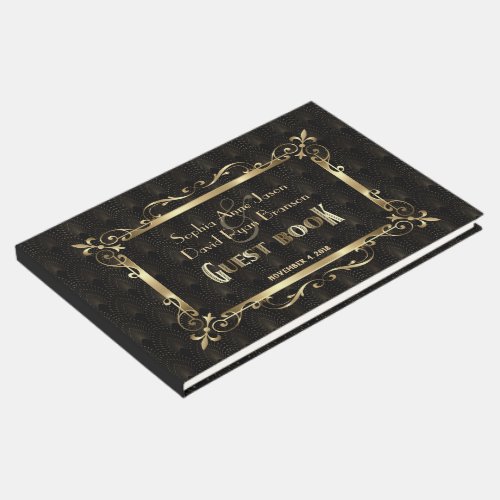 Royal Roaring 20s Gold Art Deco Wedding Guest Book