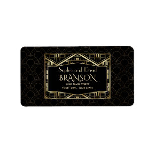 Royal Roaring 20s Gold Art Deco Wedding Label