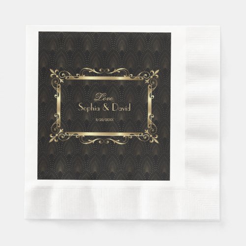 Royal Roaring 20s Gold Art Deco Wedding Napkins