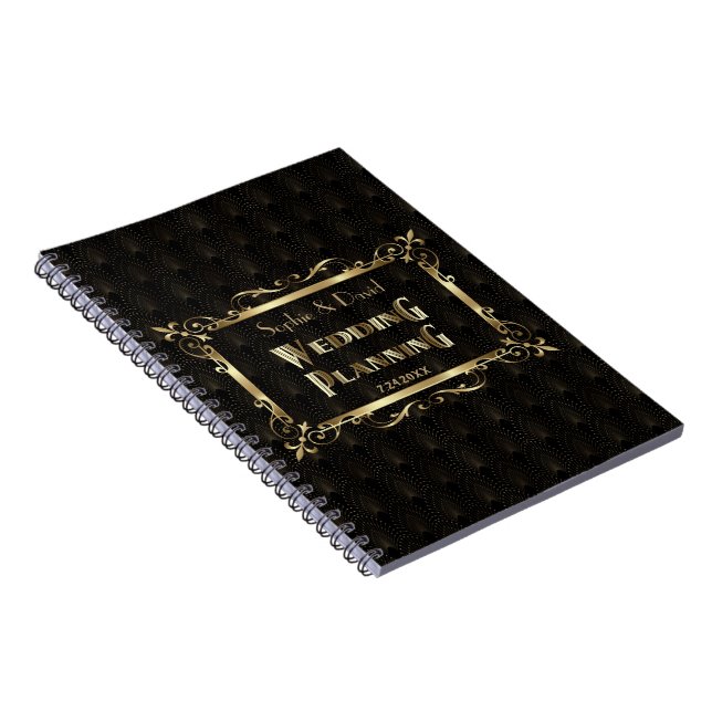 Royal Roaring 20s Gold Art Deco Wedding Planner Notebook (Right Side)