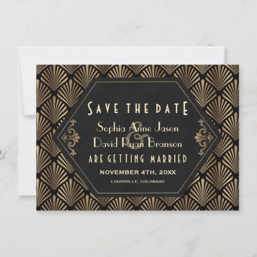 Royal Roaring 20s Gold Black Great Gatsby Wedding Save The Date