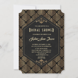 Royal Roaring 20's Gold Great Gatsby Bridal Shower Invitation