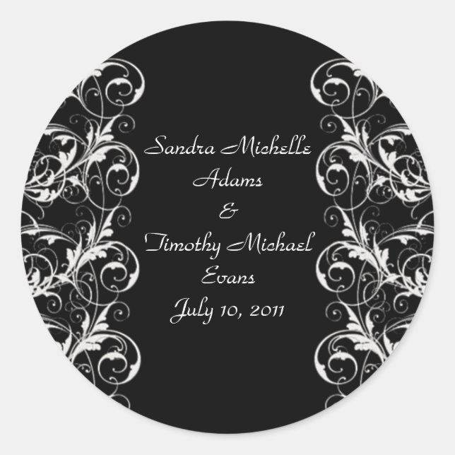 Royal Romance Black/Eggshell Wedding Seals (Front)