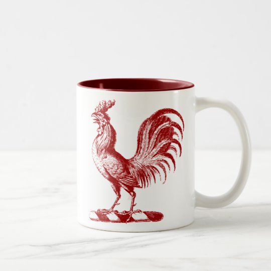 Royal Rooster Red Two-Tone Coffee Mug