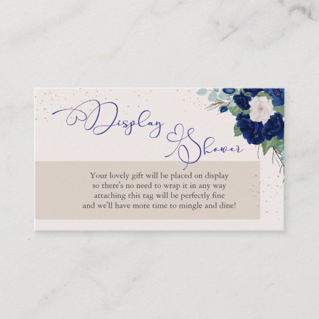 Royal Rose Display Shower No Wrap Poem GiftTag Enclosure Card