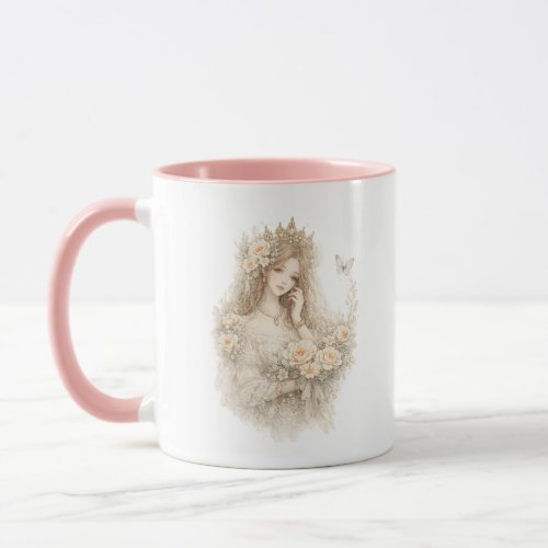 Royal Rose Queen Floral Mug