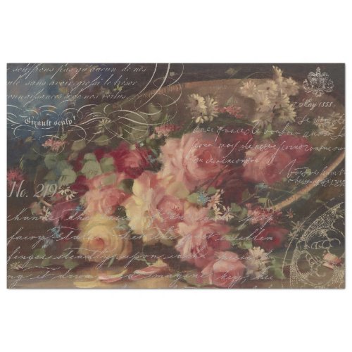 ROYAL ROSES IN A BASKET TISSUE PAPER