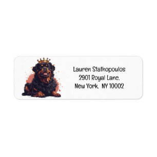 Royal Rottweiler Dog Queen Crown Label