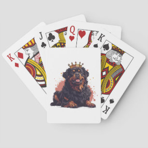 Royal Rottweiler Dog Queen Crown Poker Cards