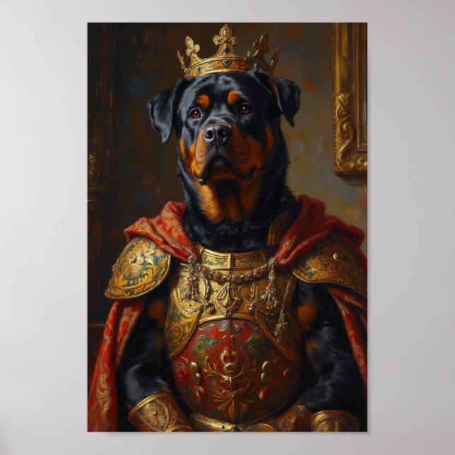 Royal Rottweiler Portrait Poster (Front)