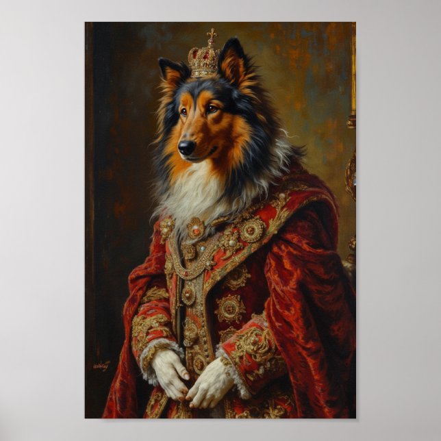 Royal Rough Collie Portrait Poster (Front)