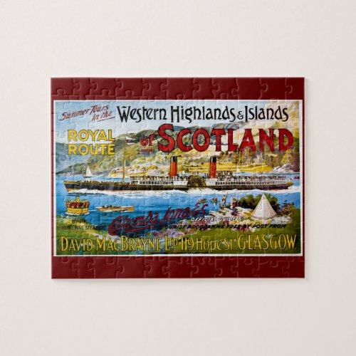 Royal Route of Scotland Summer Tours Vintage Jigsaw Puzzle