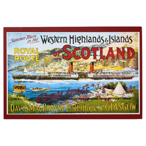 Royal Route of Scotland  Summer Tours Vintage Metal Print
