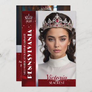 Royal Ruby Shimmer Pageant Autograph Photo Card