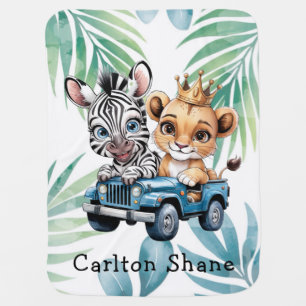 Royal Safari Ride Boy Baby Shower Gift Blanket