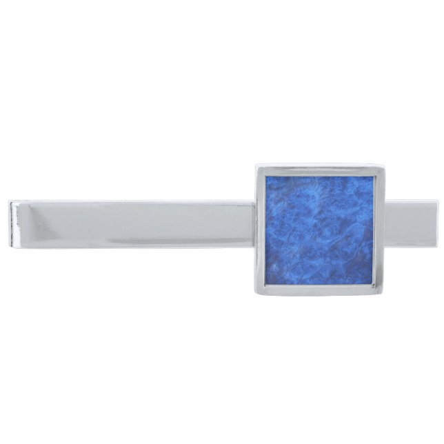 Royal Sapphire Blue  Modern Tie Bar (Front)