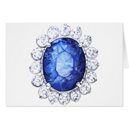 Royal Sapphire Original Watercolor Card