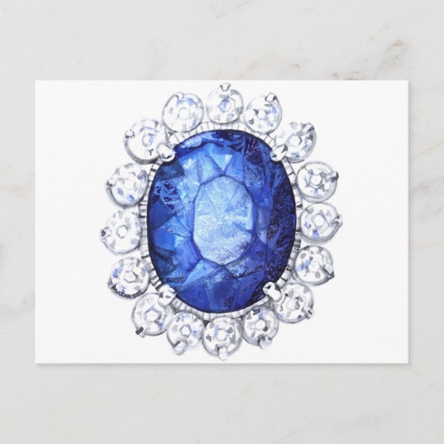 Royal Sapphire Original  Watercolor Postcard (Front)