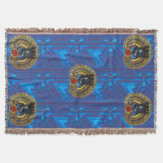 Royal Scarab Throw Throw Blanket