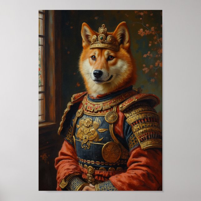 Royal Shiba Inu Portrait Poster (Front)