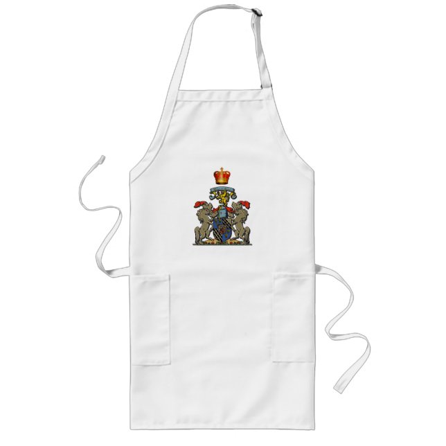 Royal Shield, William and Kate, Optional Text Long Apron (Front)