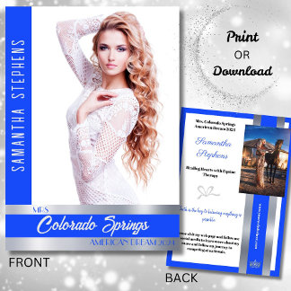 Royal Shine Autograph Card for Pageants