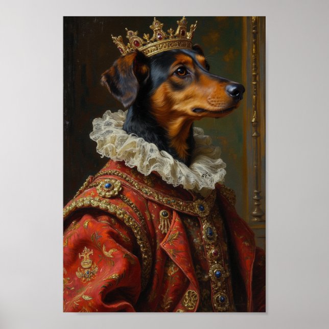 Royal Silken Windhound Portrait Poster (Front)