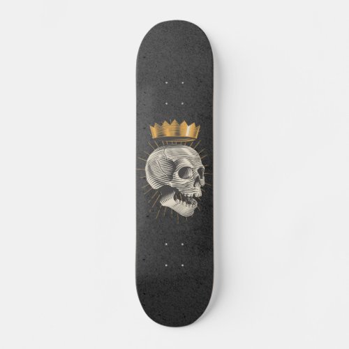 Royal Skull King Crown Grunge Gothic Goth Black Skateboard