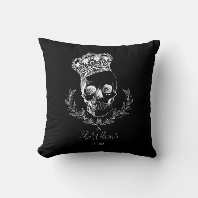 Royal Skull Throw Pillow (Front)