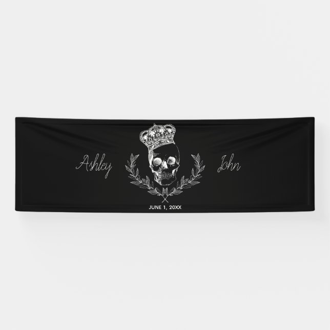 Royal Skull Wedding Backdrop Banner (Horizontal)