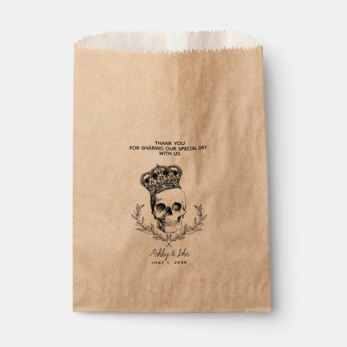 Royal Skull Wedding Favor Favor Bag