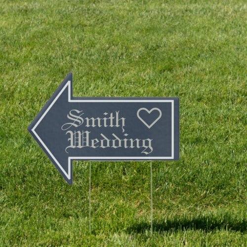Royal Slate Wedding Direction Sign