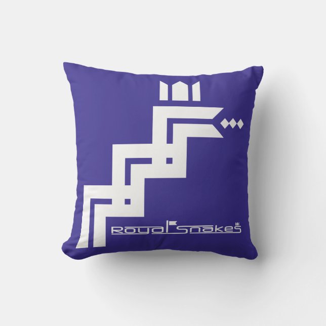 Royal Snakes Blue Label   Throw Pillow (Front)