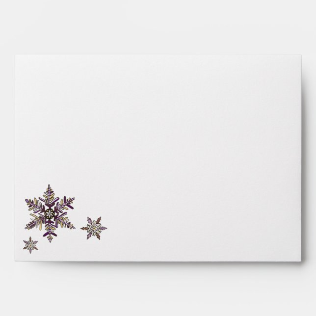 Royal Snowflake Customizable Holiday Envelope (Front)