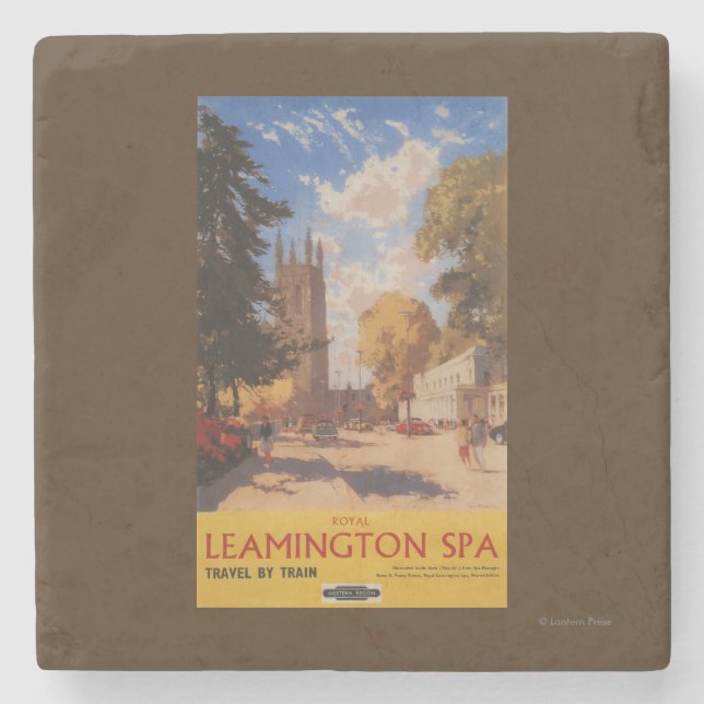 Royal Spa, Street View British Railways Poster Stone Coaster (Front)